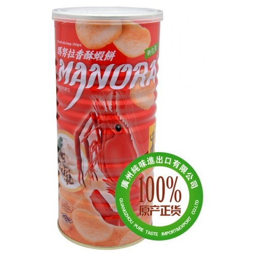 玛努拉牌香酥虾味木薯片 100g*12罐/件
