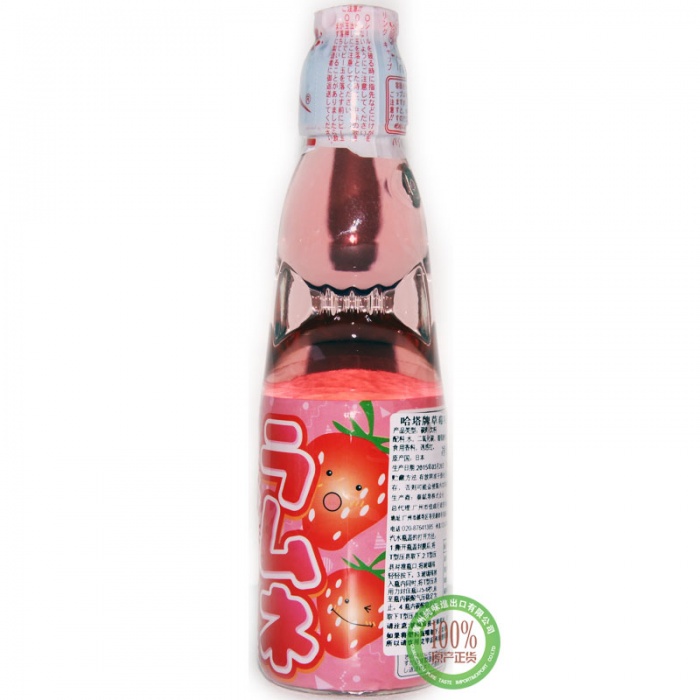 哈达草莓味波子汽水饮料200ml*30瓶/件