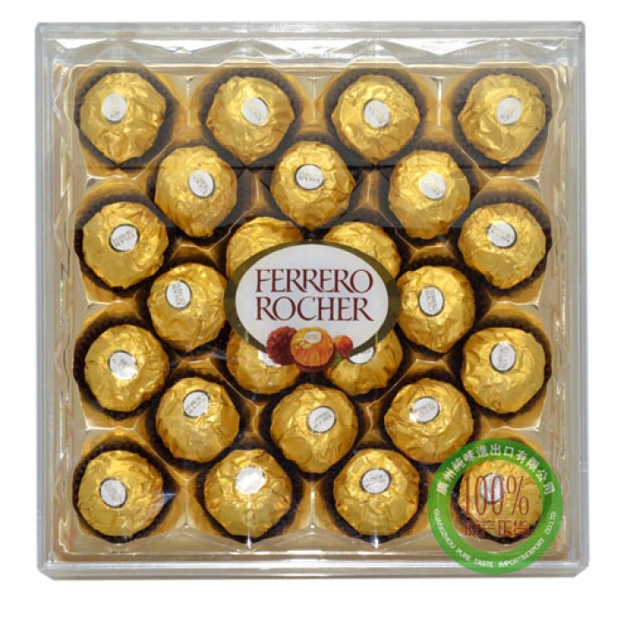 （英文版）费列罗棒果威化巧克力金莎24粒300g*4盒/件