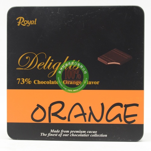 Royal牌73%香橙味夹心巧克力90g...