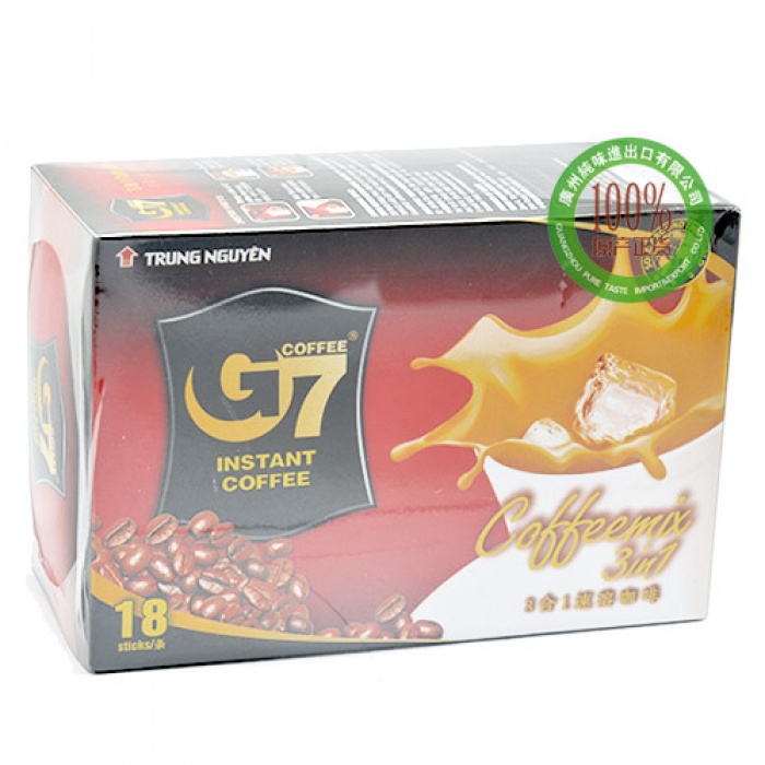 中原G7三合一速溶咖啡288g（16g*18）*24盒/件