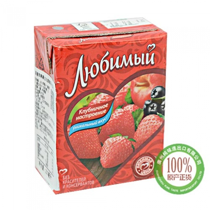 喜爱果汁饮料-苹果黑加仑草莓200ml*27盒/件