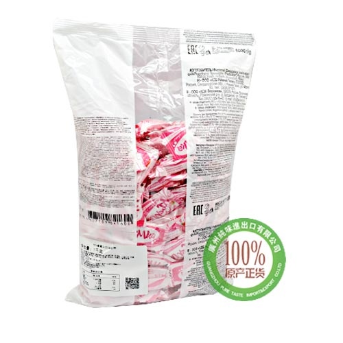 KDV草莓牛奶味硬糖1kg*5包/件