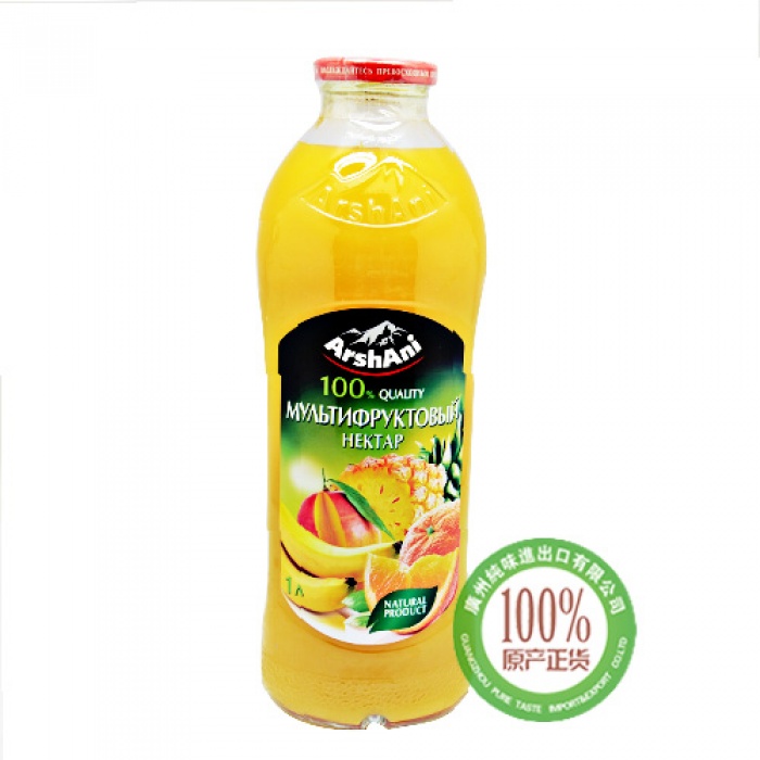 阿莎尼混合果汁（芒果、香蕉、橙子、百香果、菠萝、番石榴味）1L*6瓶/箱