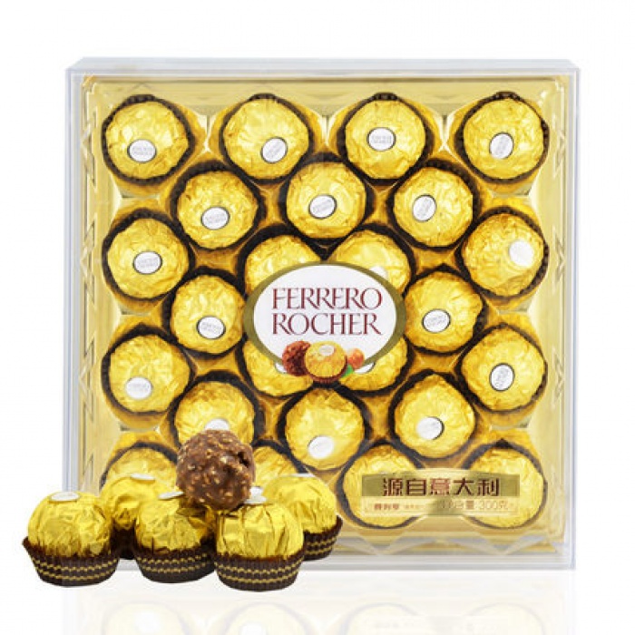 费列罗中文版棒果威化巧克力(金莎T24粒)300g*4盒/件