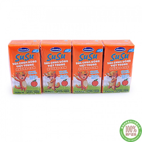 维娜乳业橙子味酸奶饮品110ml*4*12排/件