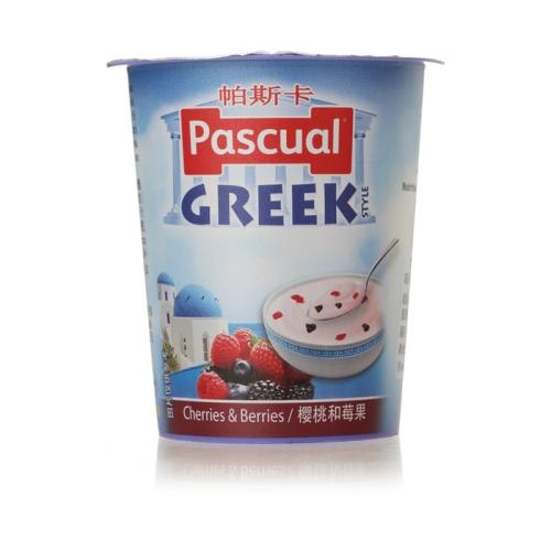 帕斯卡全脂酸乳希腊风情巴樱桃和莓果味（125g*4杯）6组/件