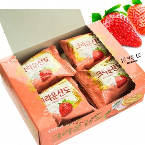 克丽安草莓味三多饼干161g*12盒/件