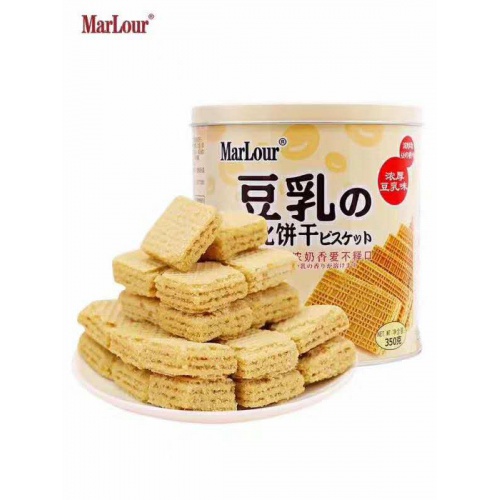 MarLour(万宝路）豆乳威化350g*12罐/件
