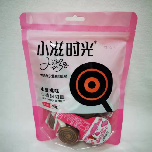 小滋时光山楂甜甜圈水蜜桃味248g*24袋/件