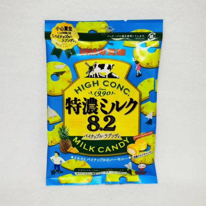 UHA悠哈味觉8.2菠萝味牛奶糖75g*12包/组