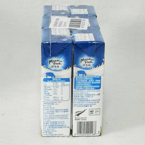 纽麦福部分脱脂高钙纯牛奶250ml*（6支*4排）24支/件