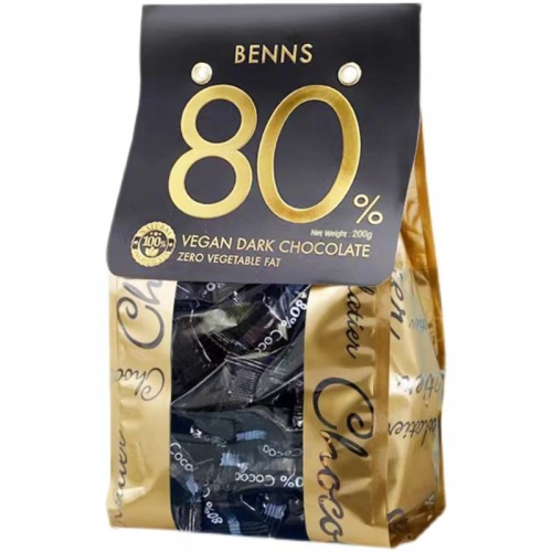 BENNS(贝纳丝)至醇黑巧克力80%（可可含量）200g*18袋/件