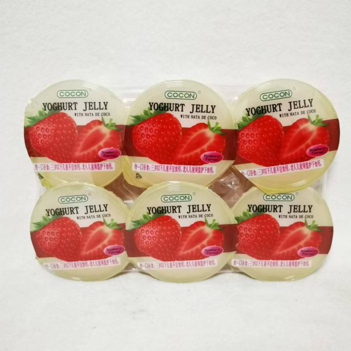 可康牌酸奶风味草莓味果冻480g（80g*6杯）*16组/件