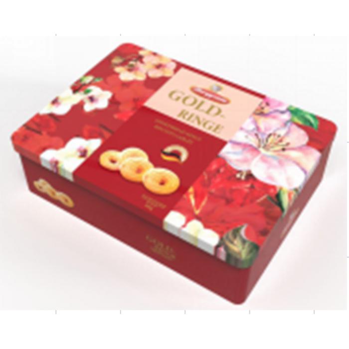 渤杰金圈曲奇饼干礼盒装-红色800g*8盒/件