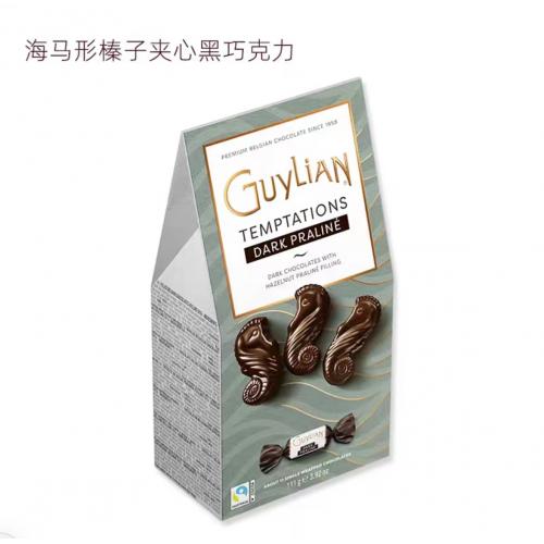 吉利莲比利时海马形榛仁黑巧克力制品111g*12盒/件