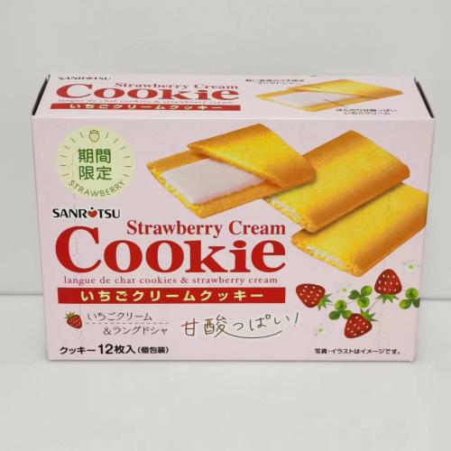 三立草莓味奶油夹心薄酥饼干(12枚装）84g*6盒*2匝/组
