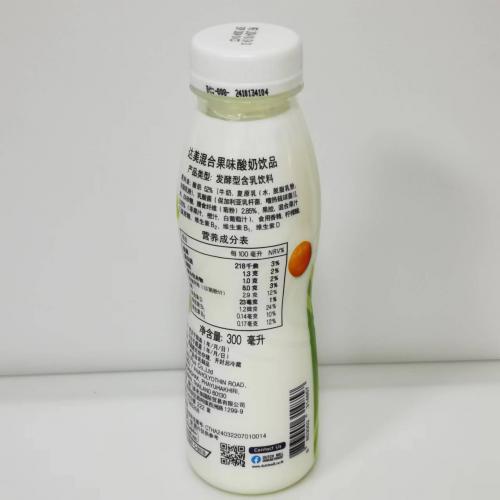 达美橙味酸奶饮品300ml*24瓶/件