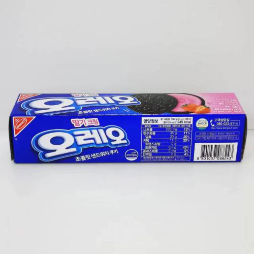 韩国OREO奥利奥草莓味夹心饼100g*24盒/件