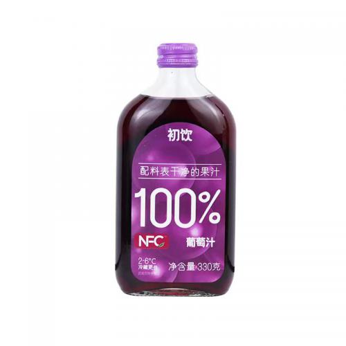 初饮NFC100%葡萄汁330g*20瓶/件